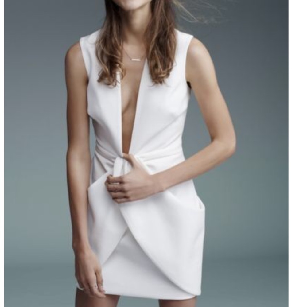 Plunging neckline white Finders Keepers minidress